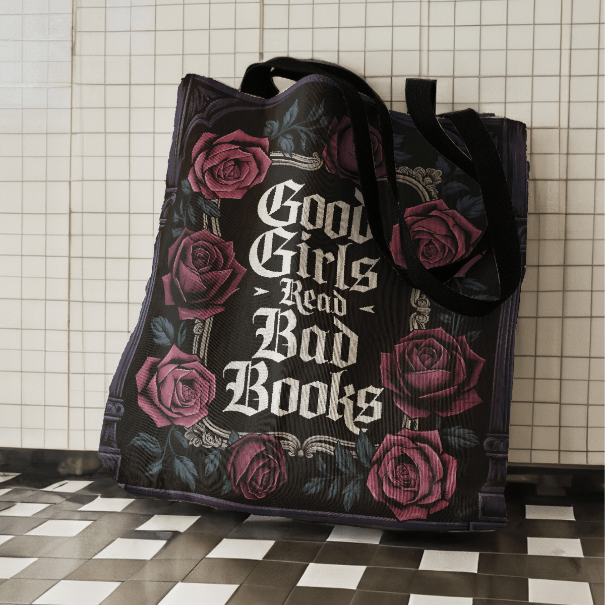 Good Girls Read Bad Books Dark Romance Woven Tote-Offbeat Opulence