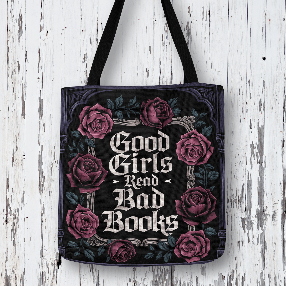 Good Girls Read Bad Books Dark Romance Woven Tote-Offbeat Opulence