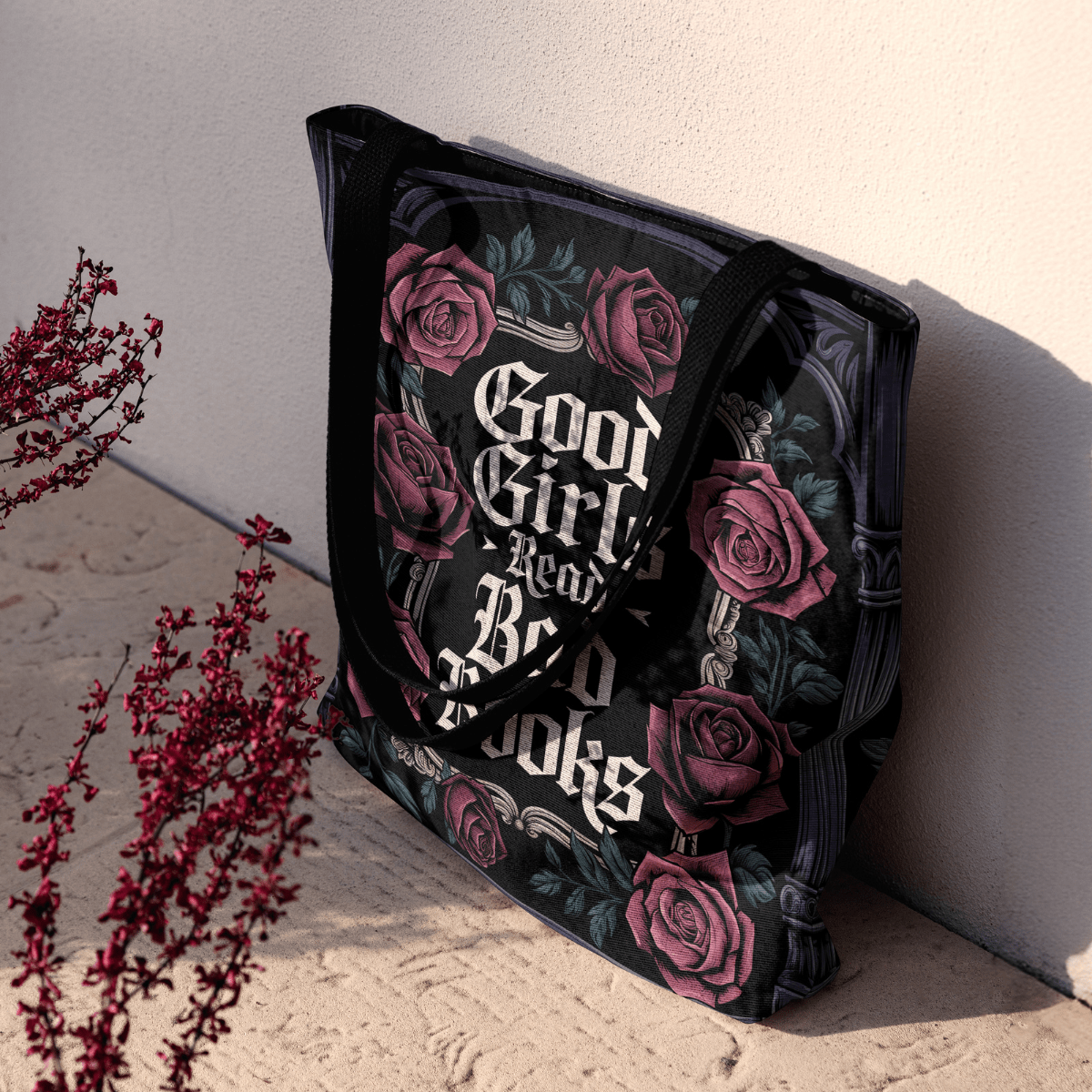 Good Girls Read Bad Books Dark Romance Woven Tote-Offbeat Opulence
