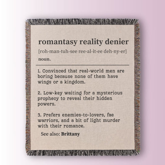 Personalized Romantasy Reality Denier Woven Blanket – A Cozy Escape from the Ordinary