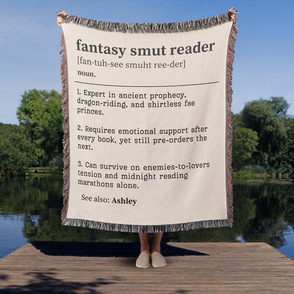 Personalized Fantasy Smut Reader Woven Blanket – A Cozy Tribute to Bookish Obsessions