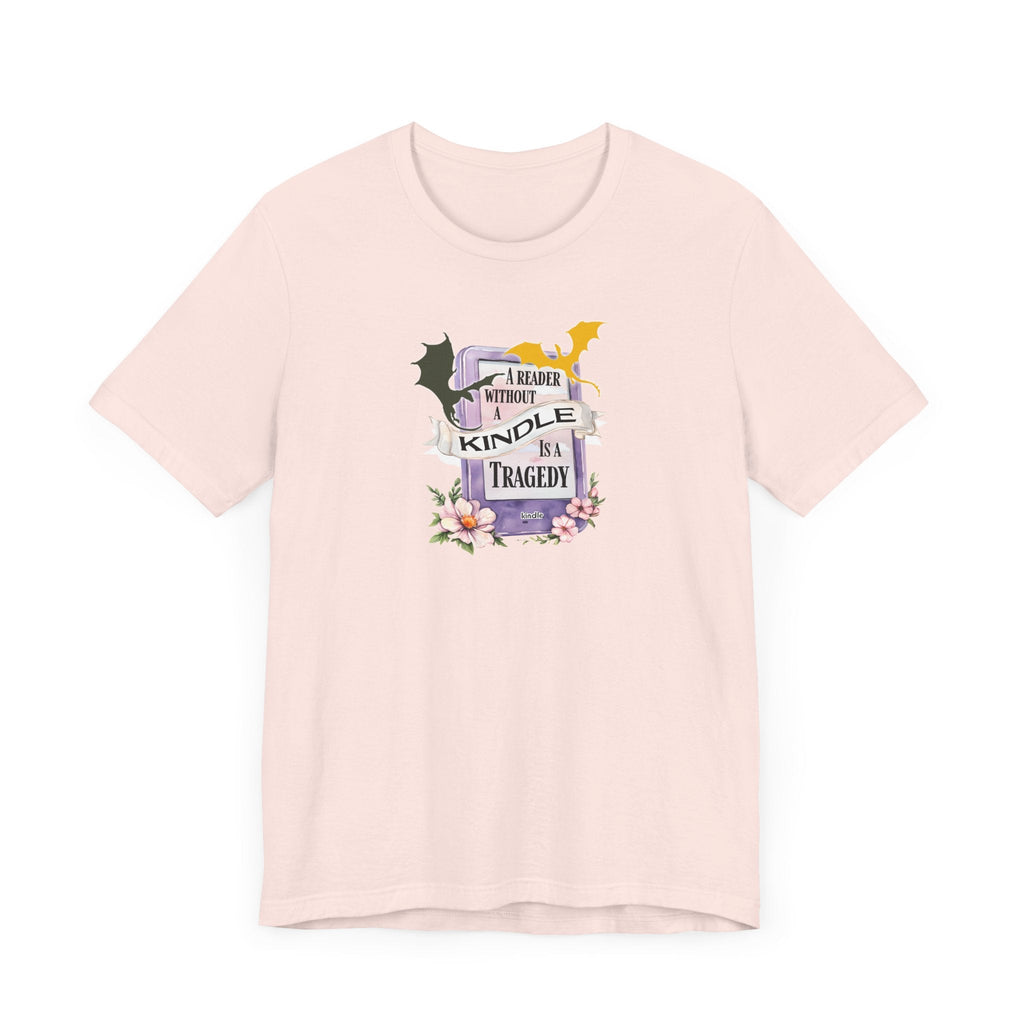 A Reader Without a Kindle Is a Tragedy T-Shirt – Fourth Wing Inspired Bookish Tee - Offbeat Opulence