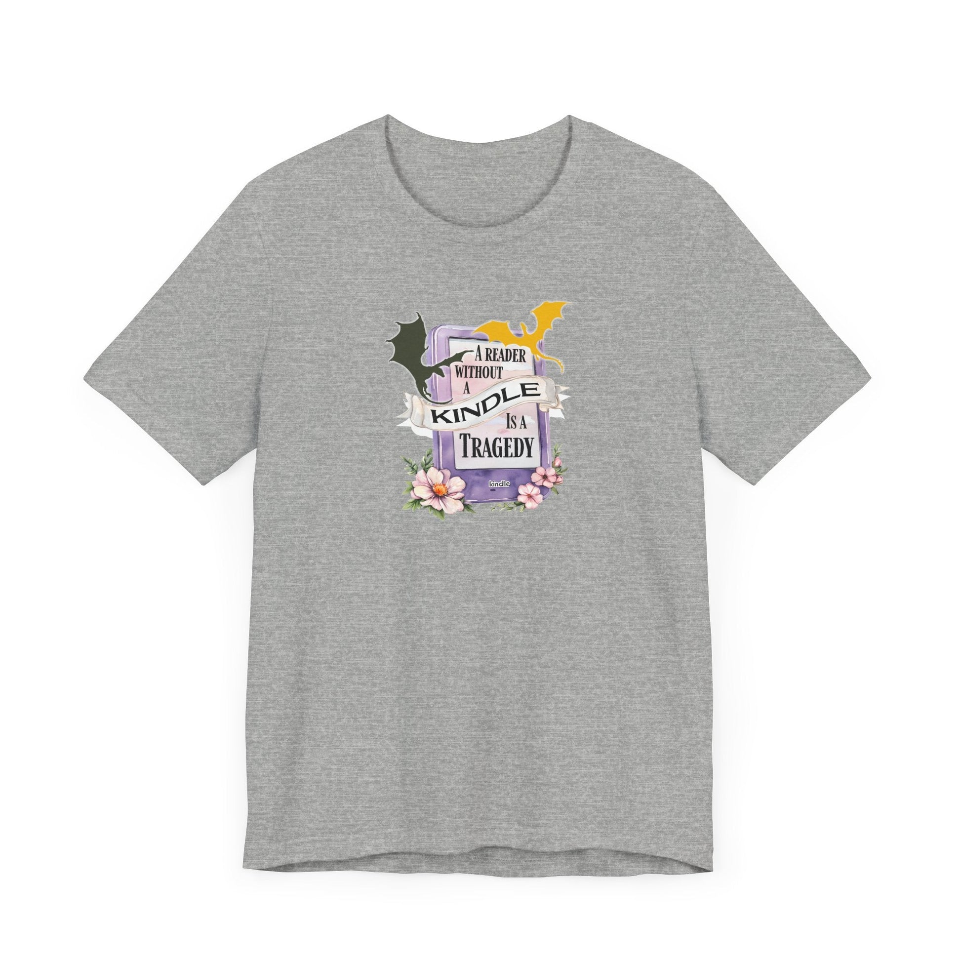 A Reader Without a Kindle Is a Tragedy T-Shirt – Fourth Wing Inspired Bookish Tee - Offbeat Opulence