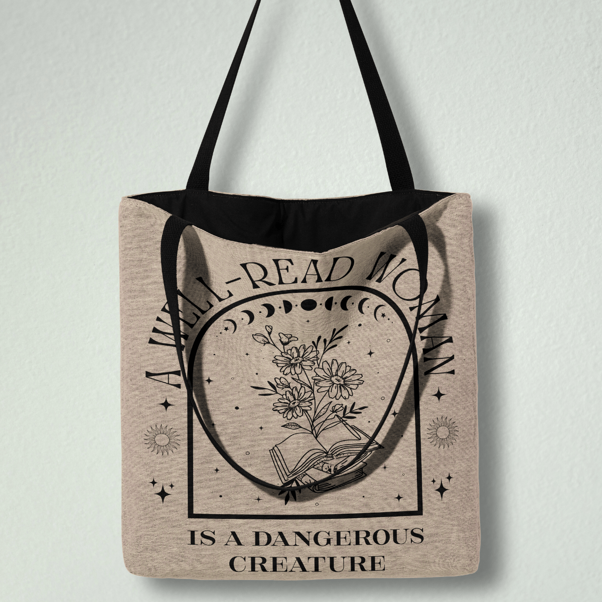 A Well-Read Woman Woven Tote Bag-Offbeat Opulence