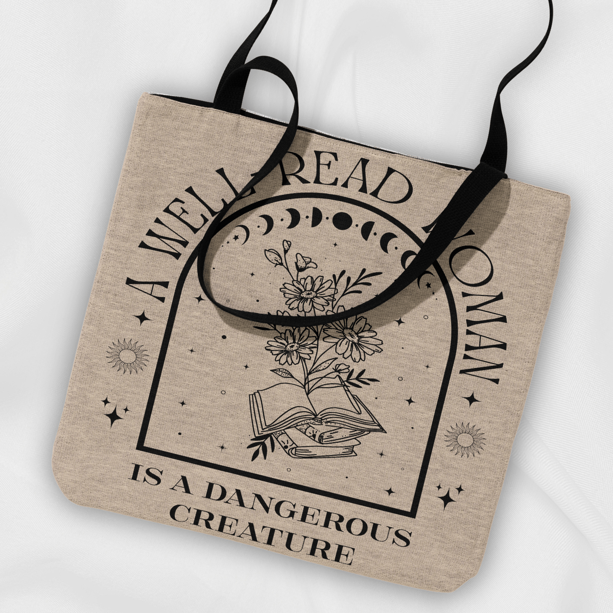 A Well-Read Woman Woven Tote Bag-Offbeat Opulence