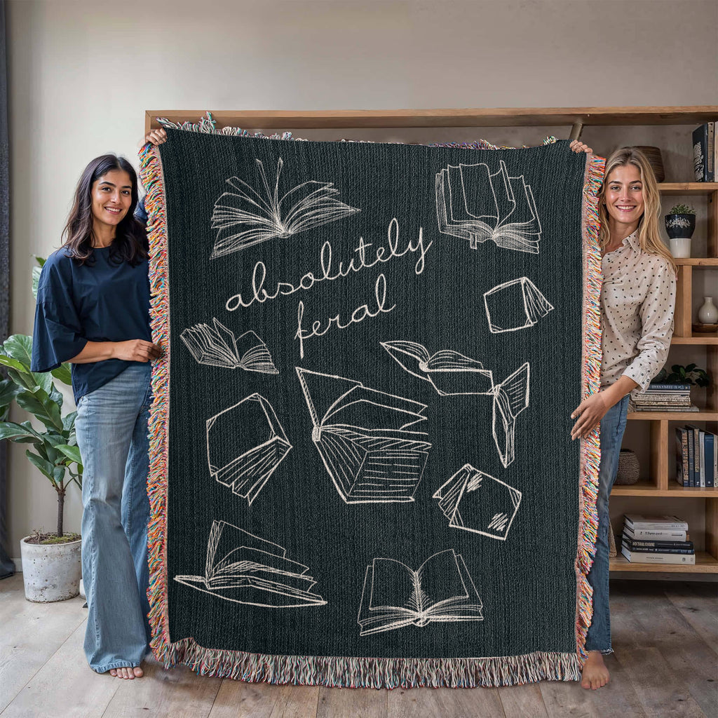 Absolutely Feral Woven Blanket – For Readers Who've Lost All Chill-Offbeat Opulence