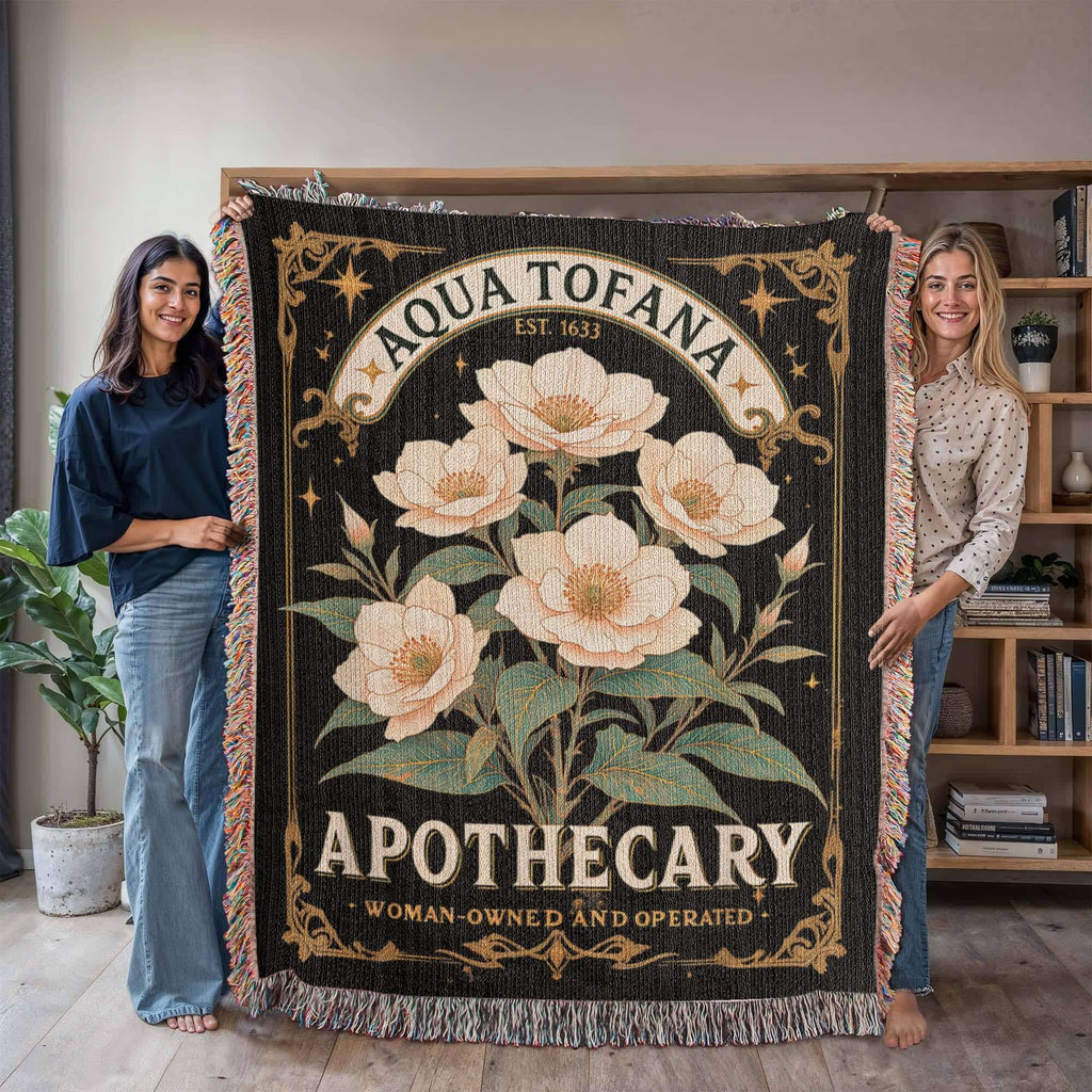Aqua Tofana Apothecary Woven Blanket-Offbeat Opulence