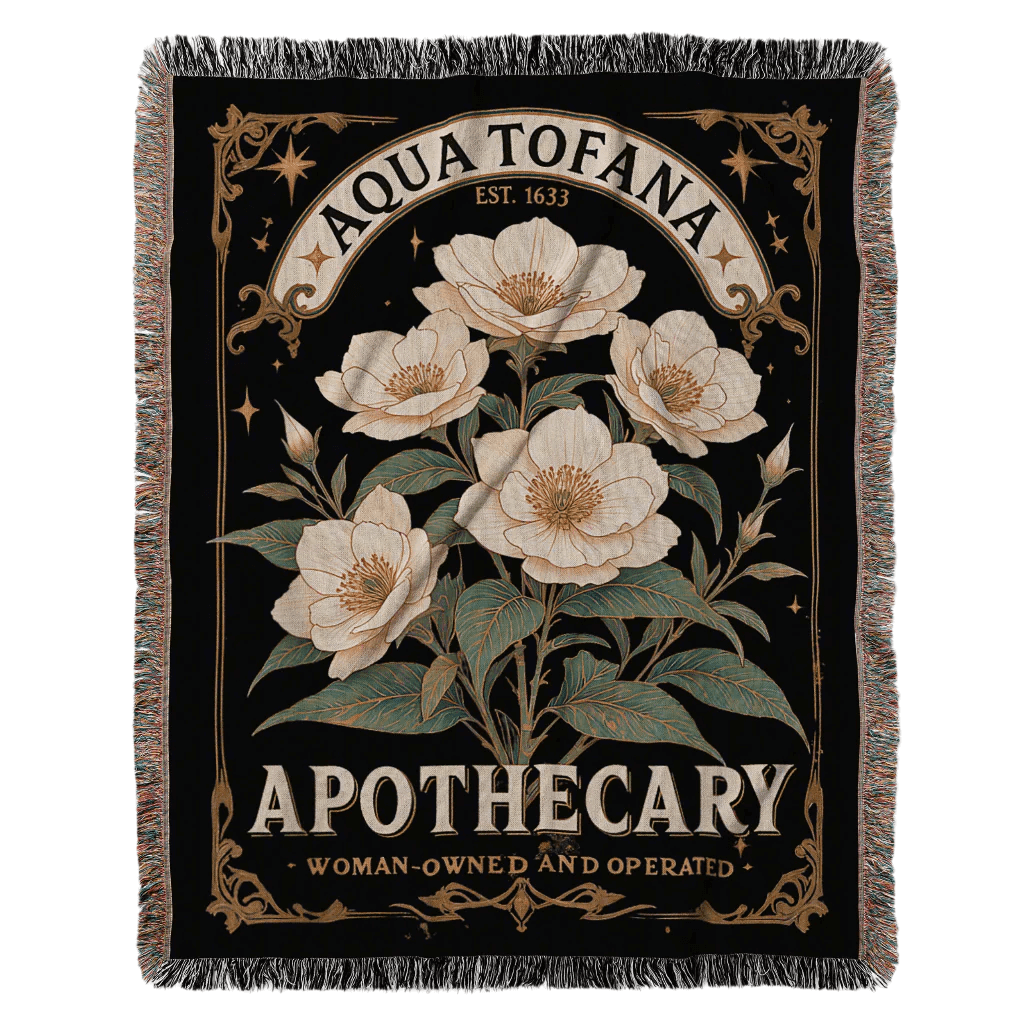Aqua Tofana Apothecary Woven Blanket-Offbeat Opulence