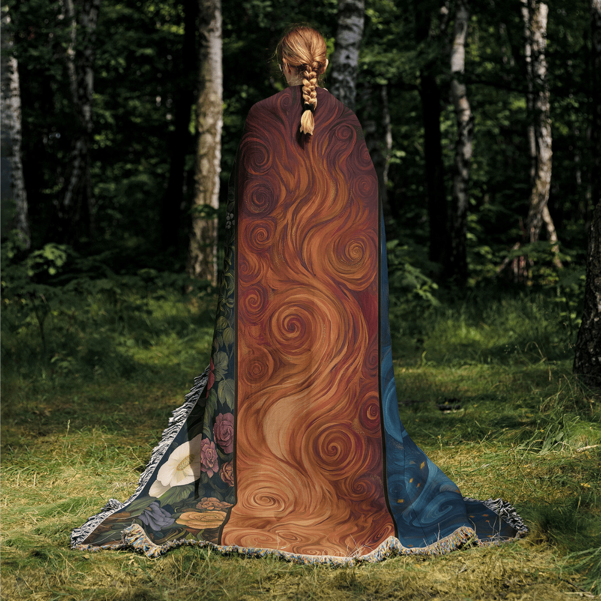 Archeron Sisters' Dresser Woven Blanket – A Tribute to the Strength of Three Sisters-Offbeat Opulence