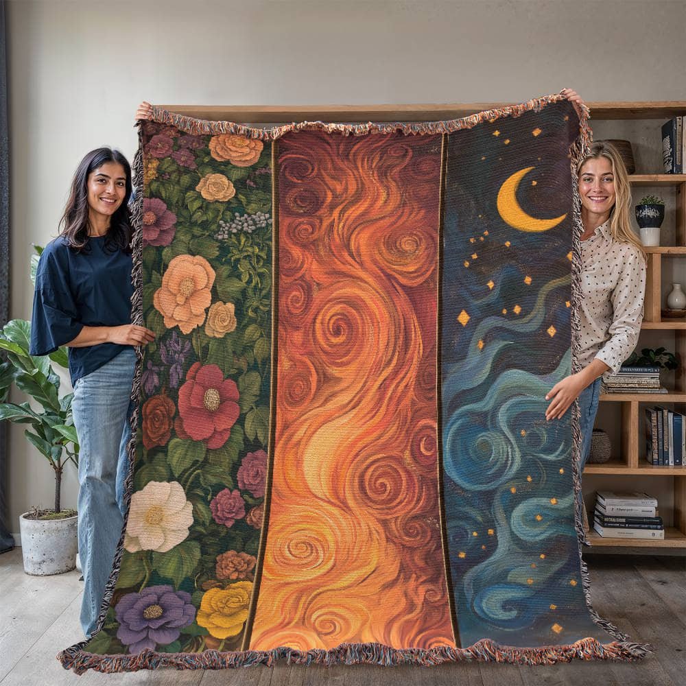 Archeron Sisters' Dresser Woven Blanket – A Tribute to the Strength of Three Sisters-Offbeat Opulence