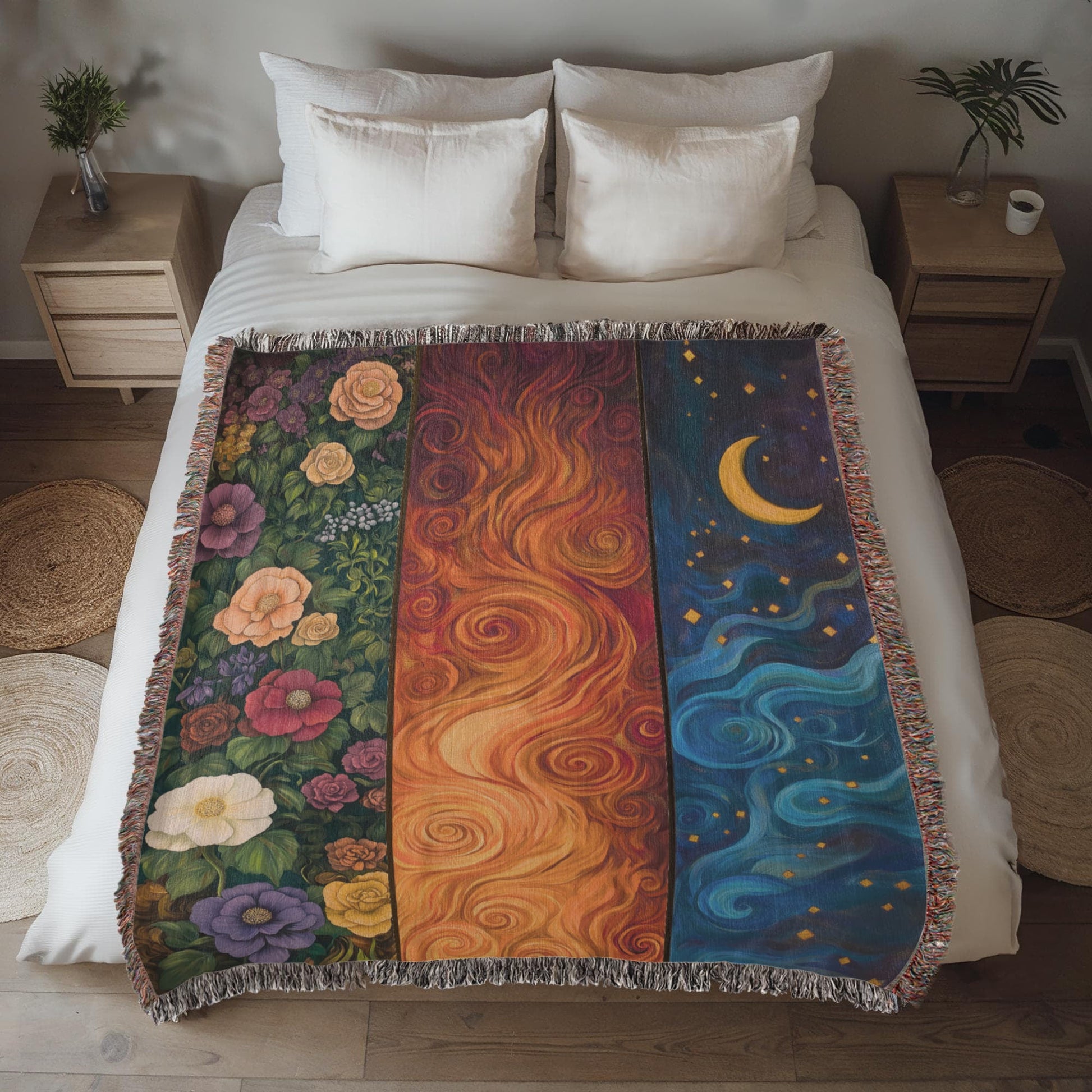 Archeron Sisters' Dresser Woven Blanket – A Tribute to the Strength of Three Sisters-Offbeat Opulence