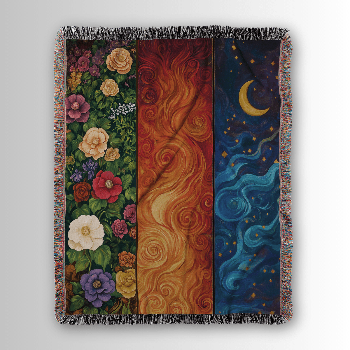 Archeron Sisters' Dresser Woven Blanket – A Tribute to the Strength of Three Sisters-Offbeat Opulence