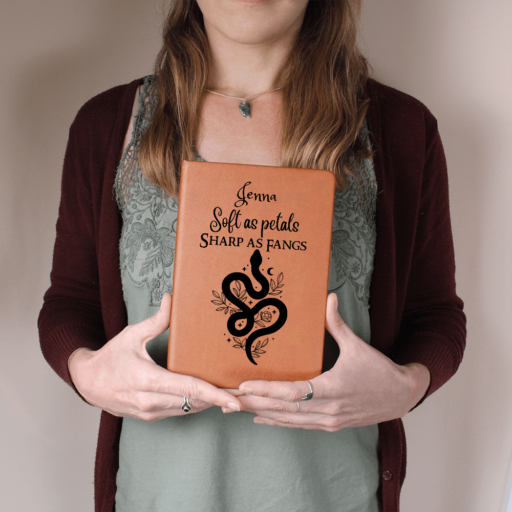 Personalized "Soft as Petals, Sharp as Fangs" Journal – A Fierce & Feminine Notebook-Offbeat Opulence