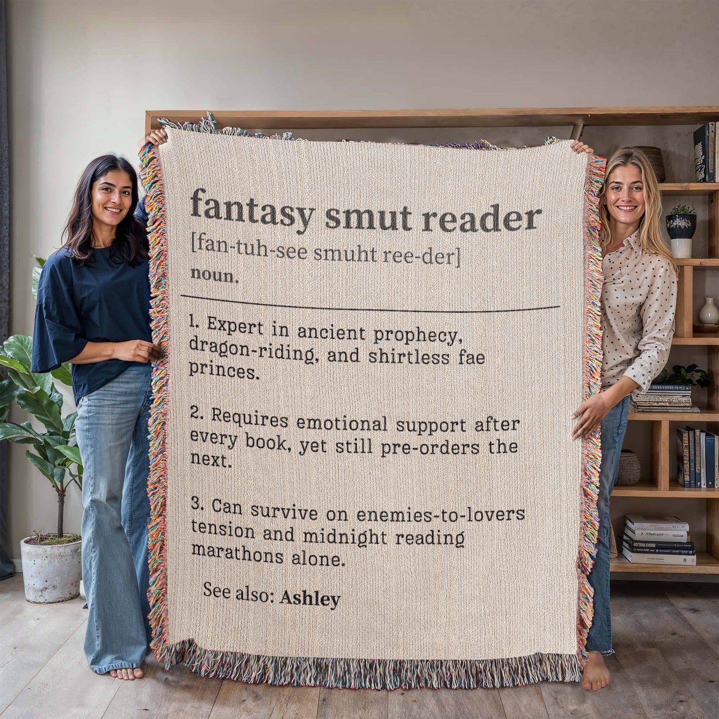 Personalized Fantasy Smut Reader Woven Blanket – A Cozy Tribute to Bookish Obsessions