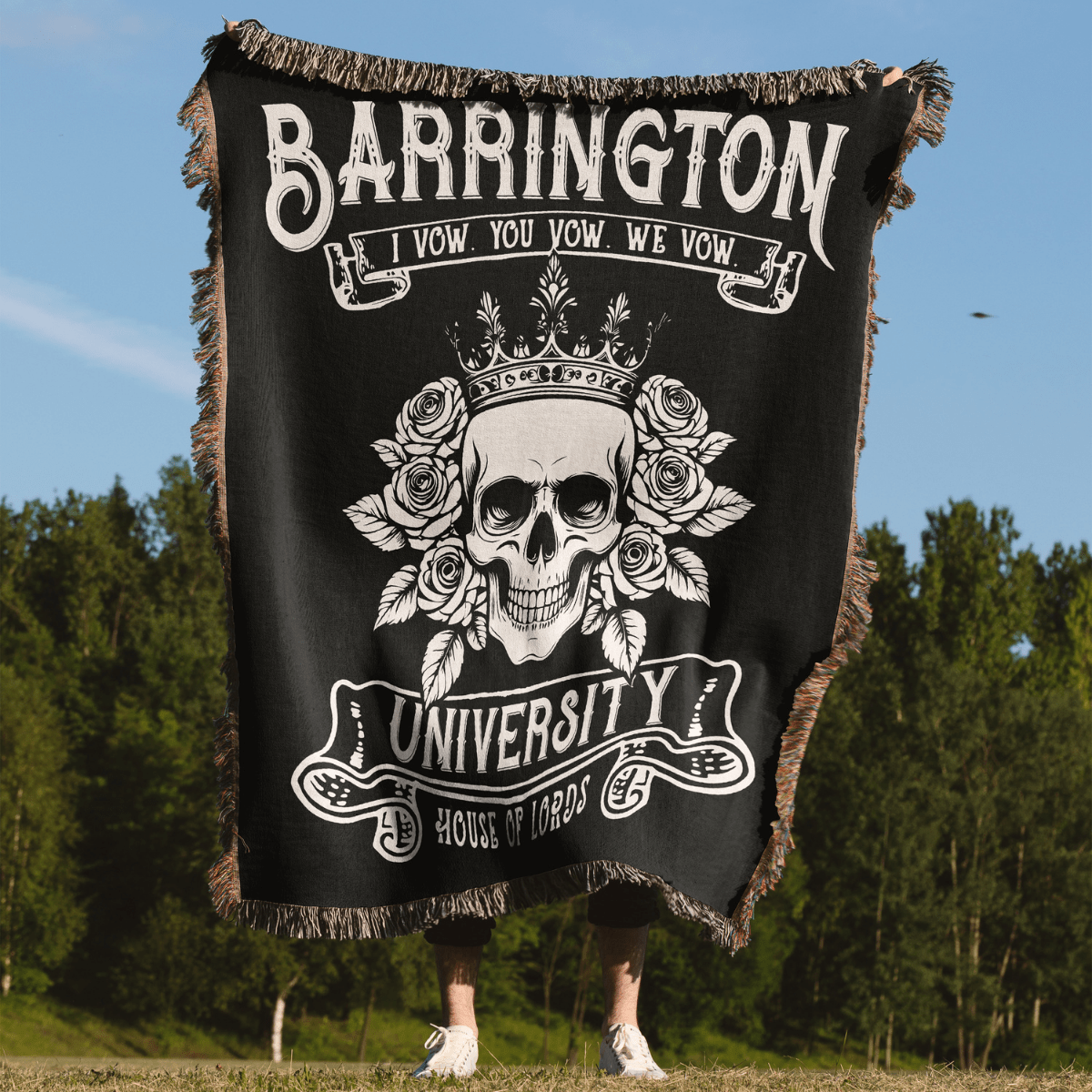 Barrington University Woven Blanket – The House of Lords Series-Inspired Throw-Offbeat Opulence