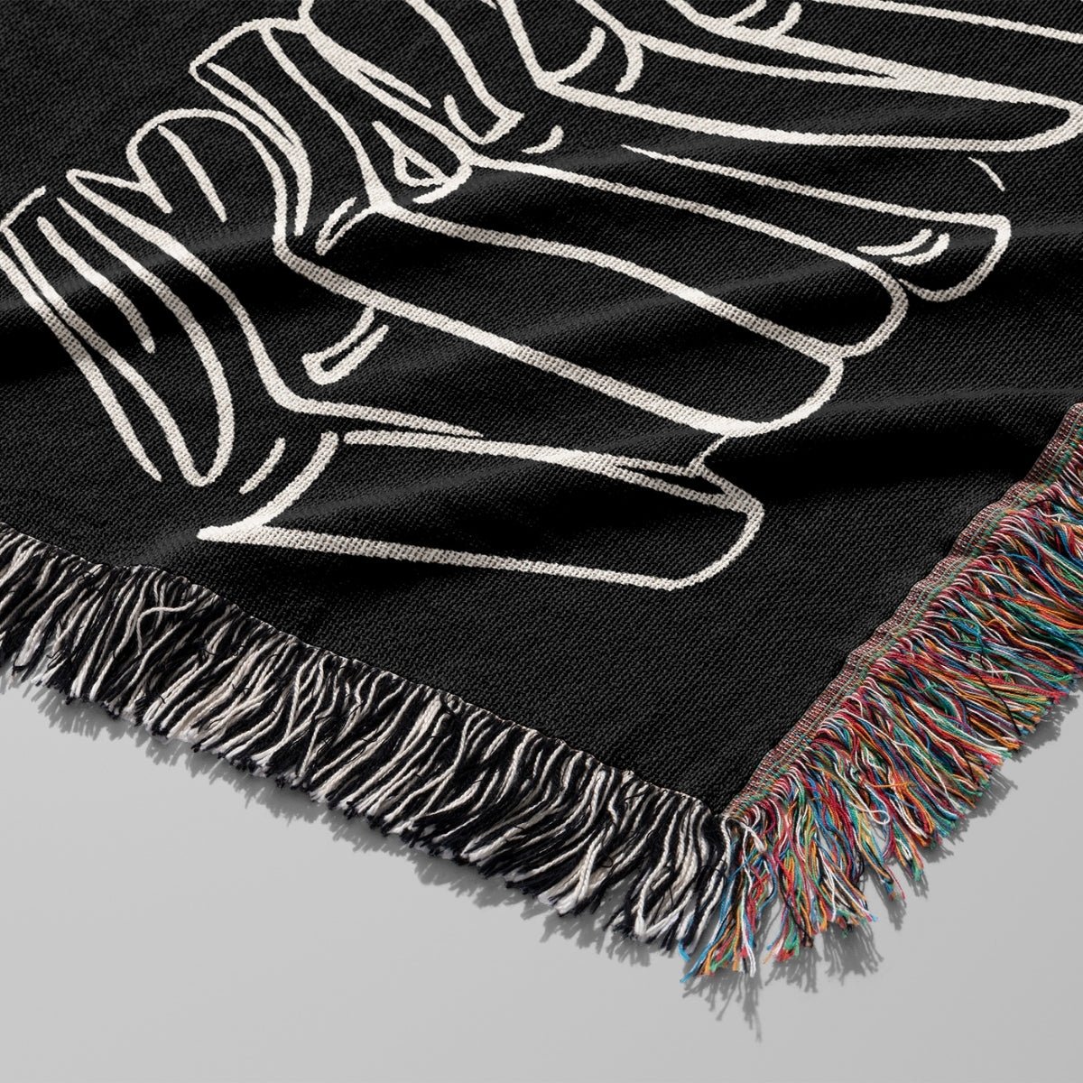 Bookish Doodles Woven Blanket – A Cozy Ode to Every Reader's Obsessions-Offbeat Opulence