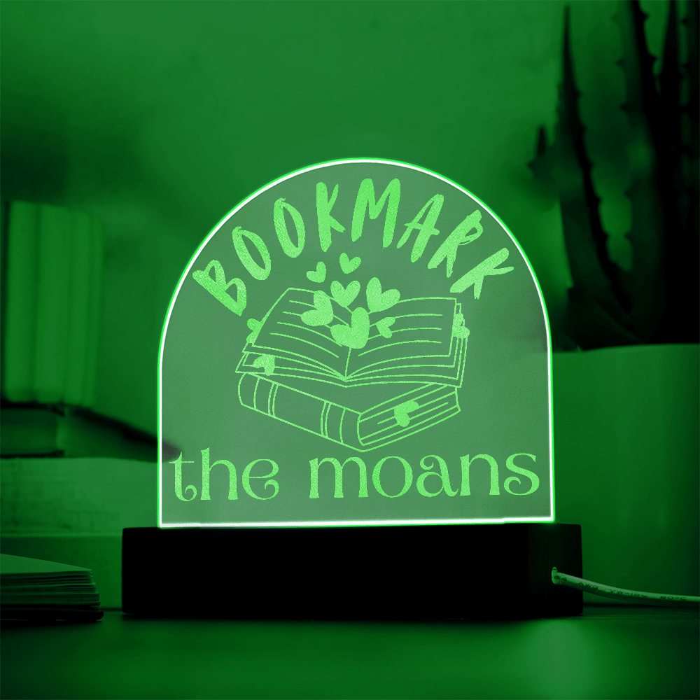 Bookmark the Moans – Engraved LED Acrylic Plaque for the Smuttiest of Shelfies-Offbeat Opulence