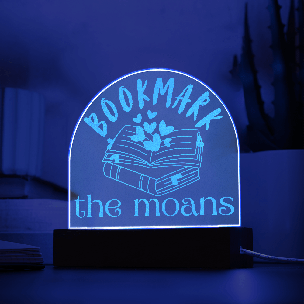 Bookmark the Moans – Engraved LED Acrylic Plaque for the Smuttiest of Shelfies-Offbeat Opulence