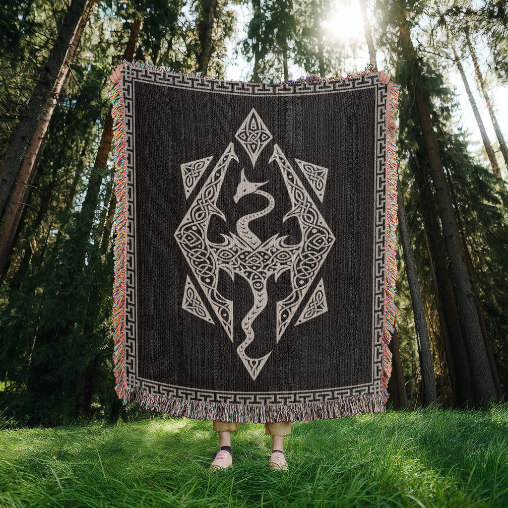 Dragon Seal Woven Blanket - A Legacy of Elder Power & Destiny-Offbeat Opulence