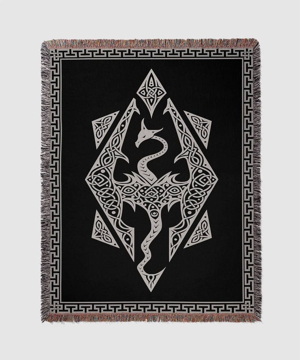 Dragon Seal Woven Blanket - A Legacy of Elder Power & Destiny-Offbeat Opulence