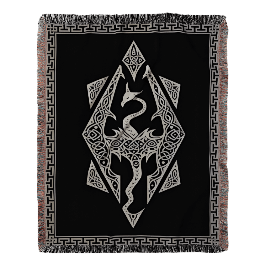 Dragon Seal Woven Blanket - A Legacy of Elder Power & Destiny-Offbeat Opulence