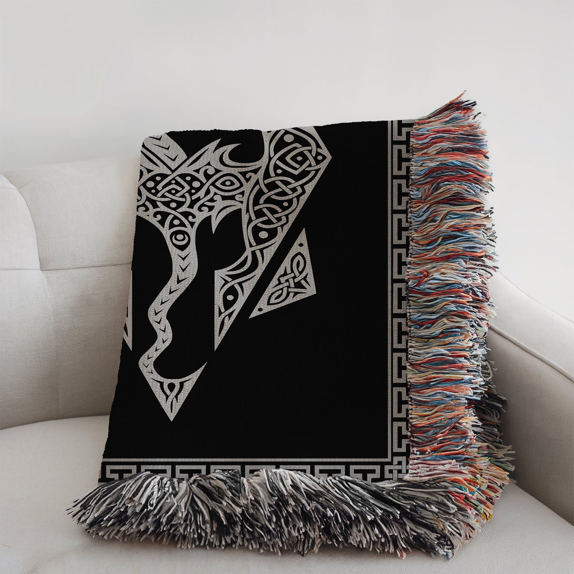 Dragon Seal Woven Blanket - A Legacy of Elder Power & Destiny - Offbeat Opulence