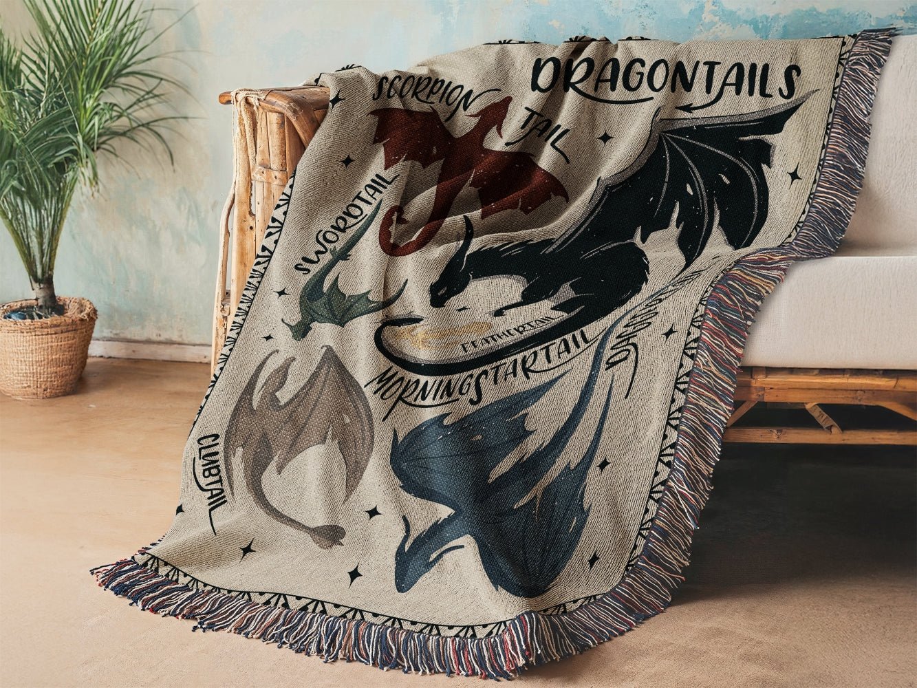 Dragon tails Woven Blanket - Offbeat Opulence