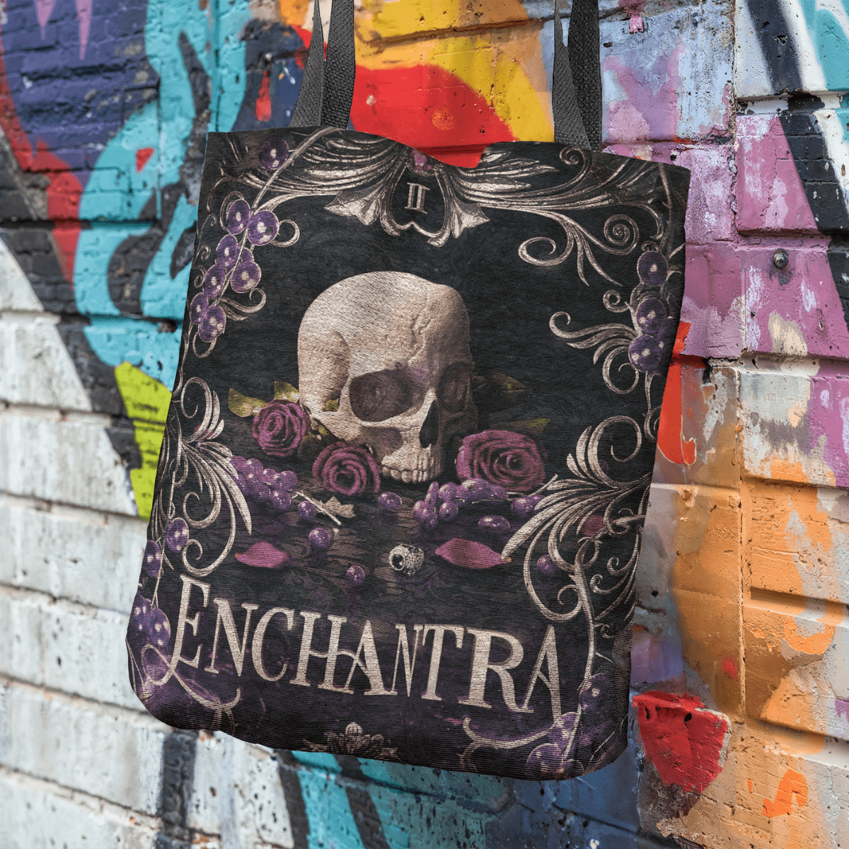 Enchantra Woven Tote – Official Kaylie Smith Luxury Bag against a wall