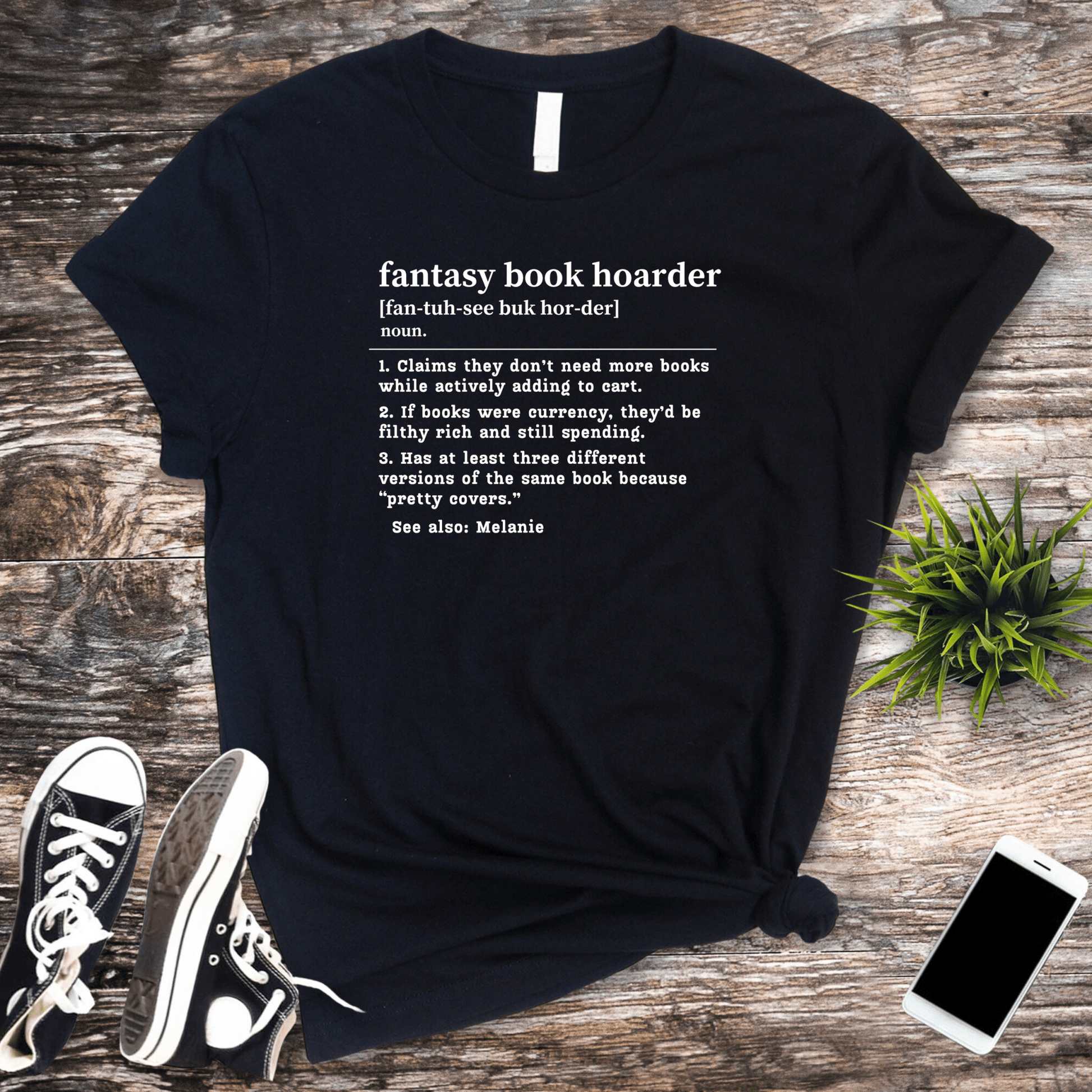 Fantasy Book Hoarder Definition T-Shirt – Personalized Book Collector Tee - Offbeat Opulence