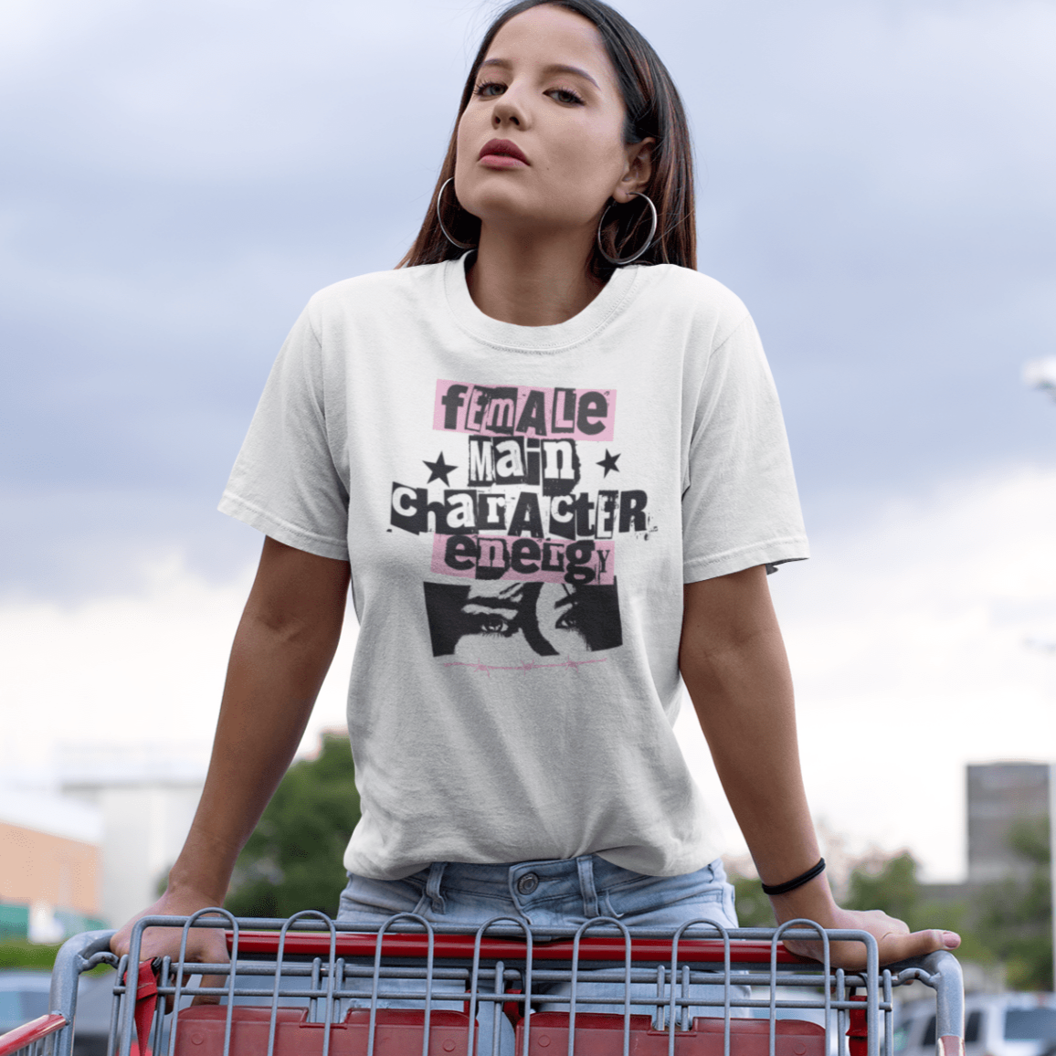 Female Main Character Energy – Retro ’80s Punk Tee - Offbeat Opulence
