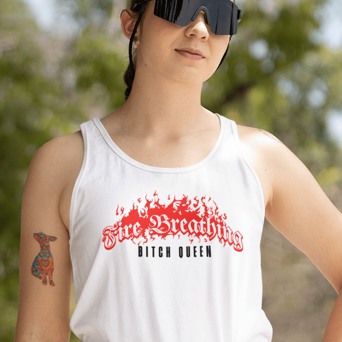 Fire Breathing Bitch Queen Tank Top – Bookish Summer Statement Piece - Offbeat Opulence