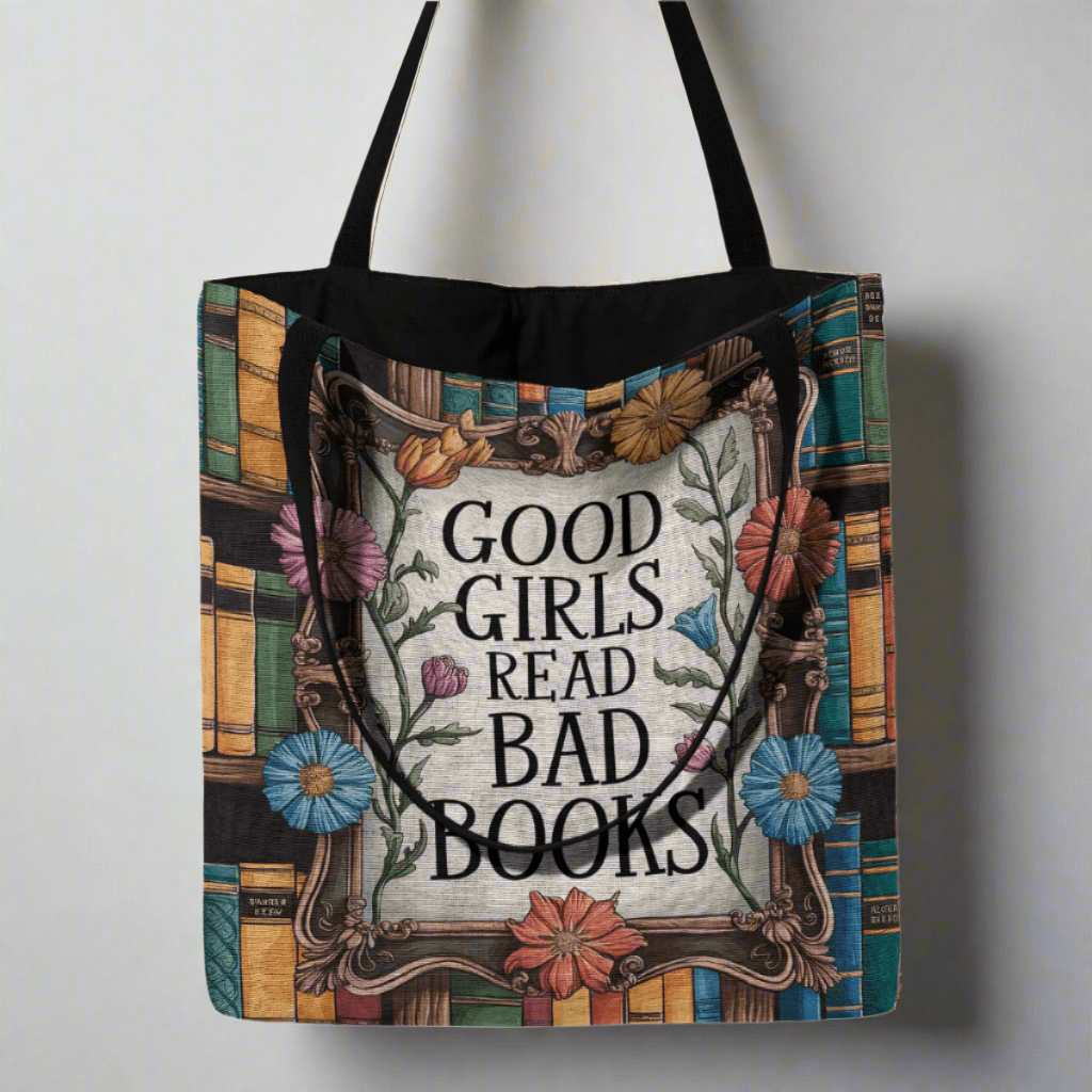 Good Girls Read Bad Books Bright & Bookish Woven Tote - Offbeat Opulence