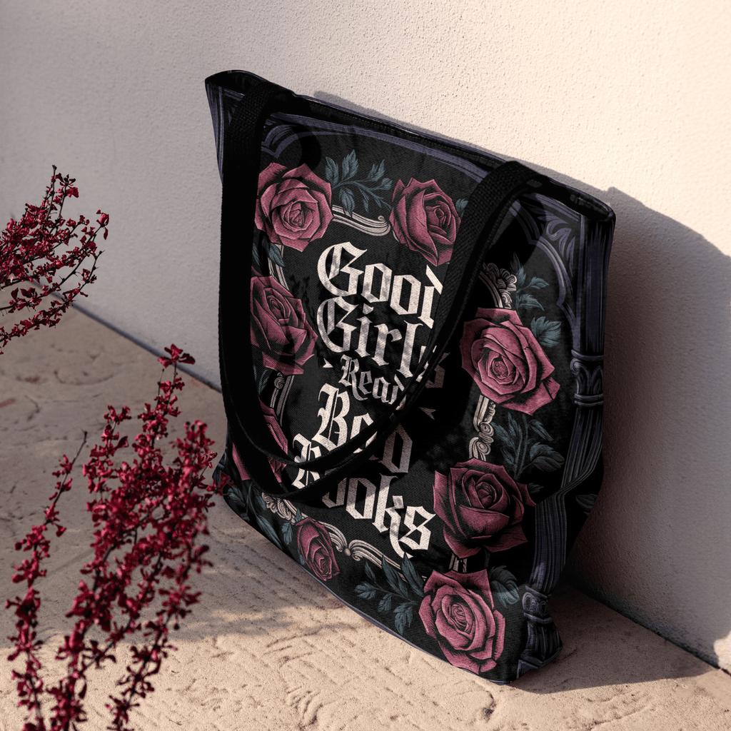 Good Girls Read Bad Books Dark Romance Woven Tote-Offbeat Opulence