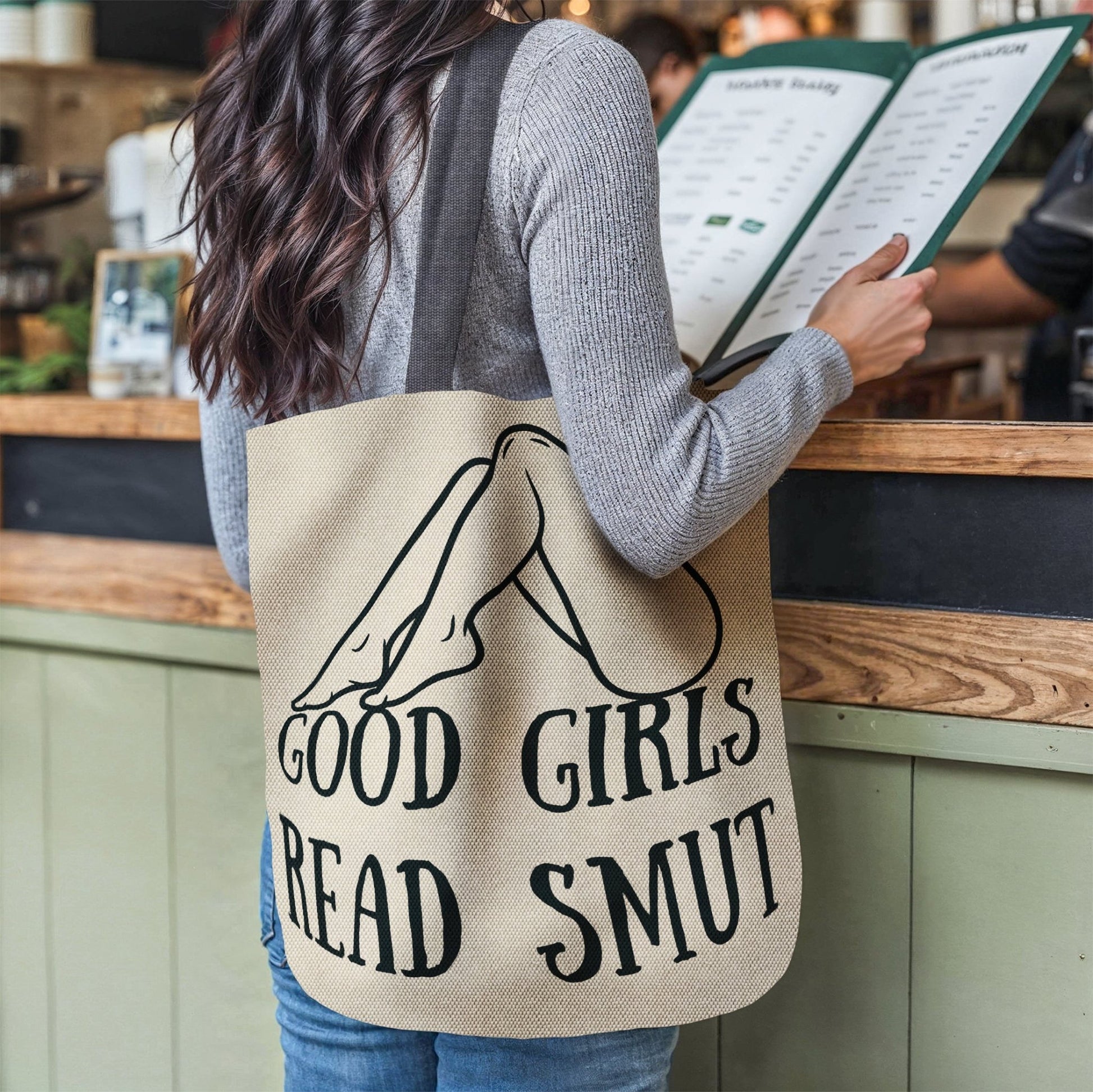 Good Girls Read Smut Woven Tote Bag-Offbeat Opulence