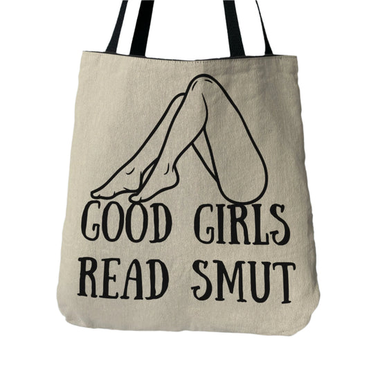 Good Girls Read Smut Woven Tote Bag-Offbeat Opulence