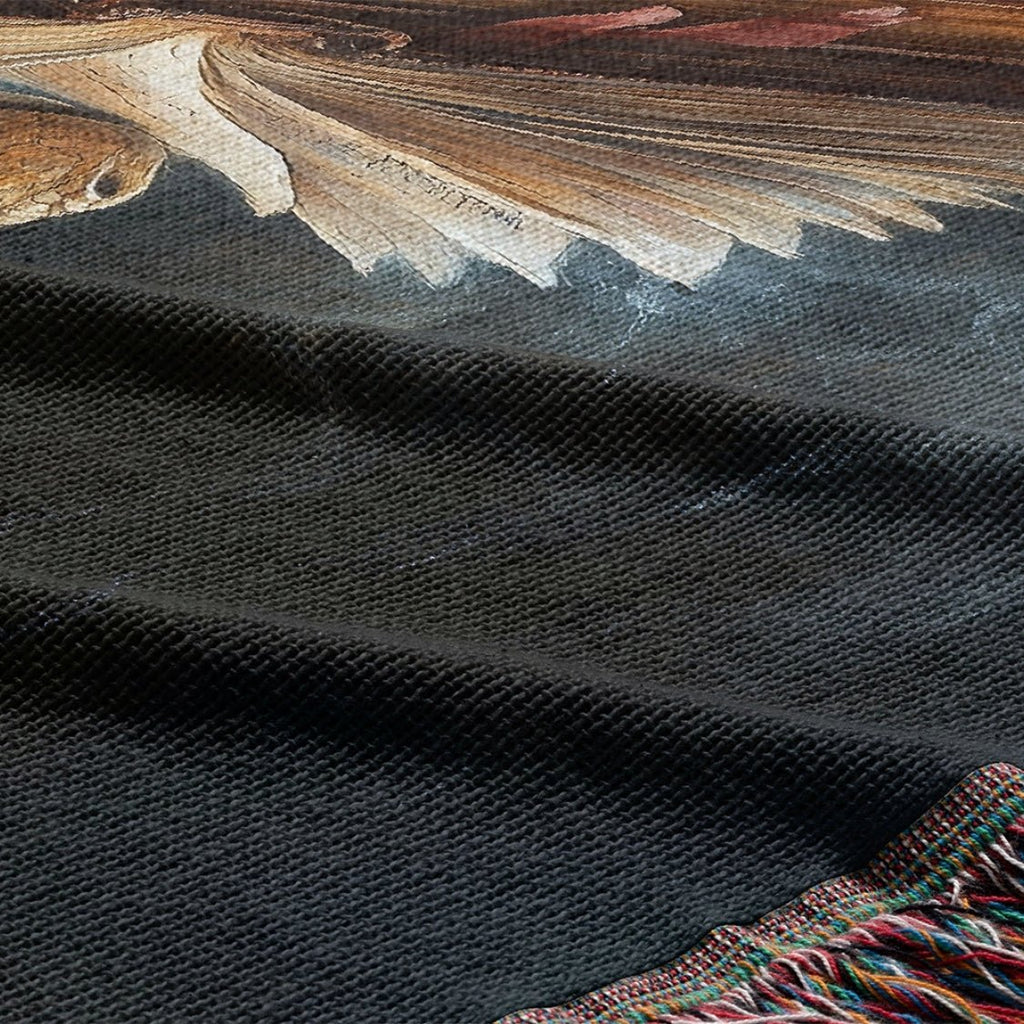 Guardian Book Dragon Woven Blanket – A Cozy Tribute to the Love of Stories-Offbeat Opulence