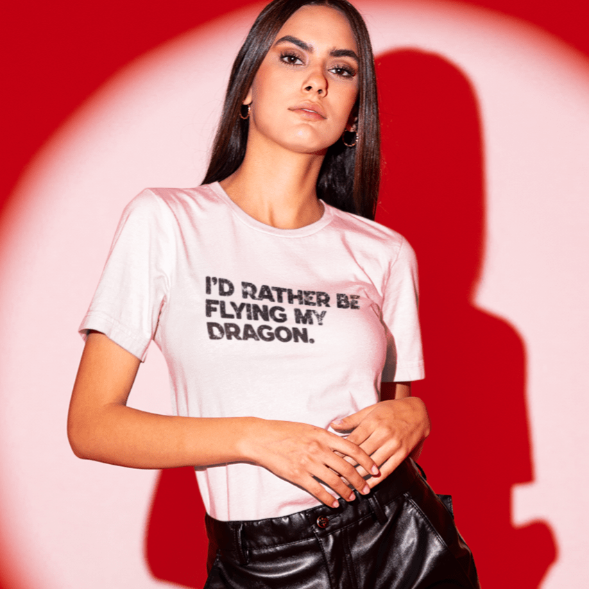 I'd Rather Be Flying My Dragon T-Shirt – Fantasy Dragon Tee & Gift for Readers - Offbeat Opulence