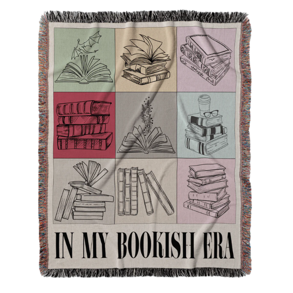 In My Bookish Era Woven Blanket – A Cozy Celebration of All Things Bookish-Offbeat Opulence