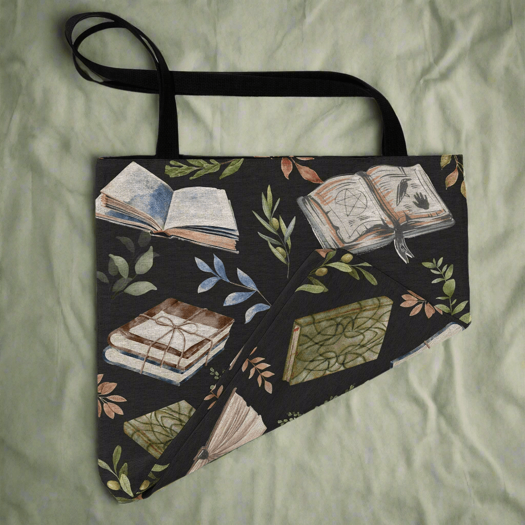 Literary Spell Woven Tapestry Tote – For Book Lovers & Dreamers-Offbeat Opulence