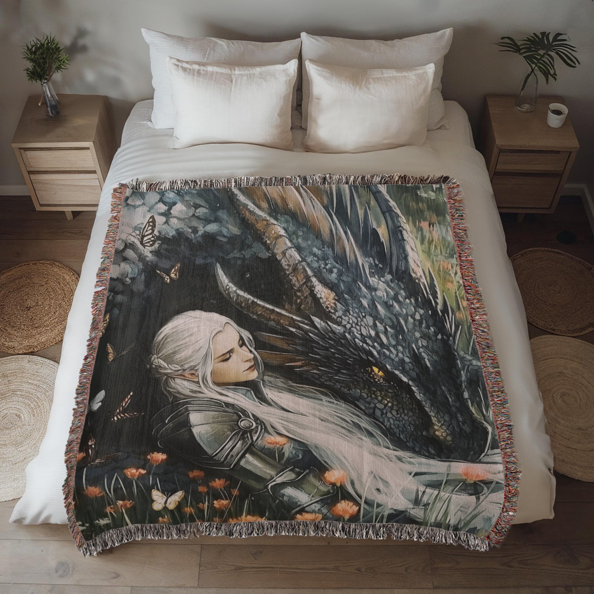 Manon & Abraxos Wildflower Woven Blanket – A Tribute to Loyalty, Strength, and Softness-Offbeat Opulence