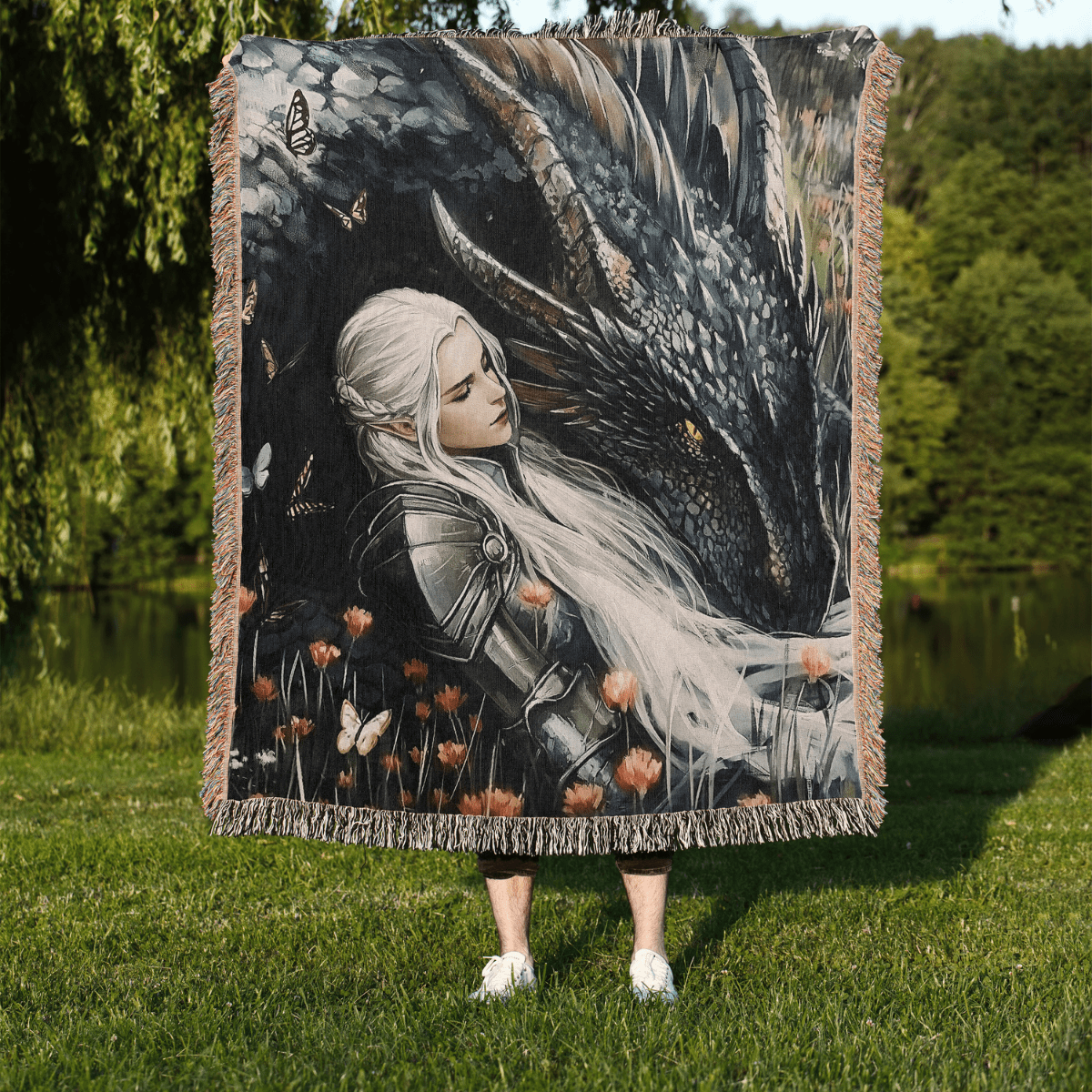 Manon & Abraxos Wildflower Woven Blanket – A Tribute to Loyalty, Strength, and Softness-Offbeat Opulence