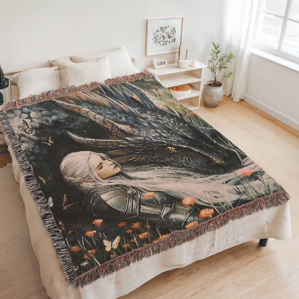 Manon & Abraxos Wildflower Woven Blanket – A Tribute to Loyalty, Strength, and Softness-Offbeat Opulence