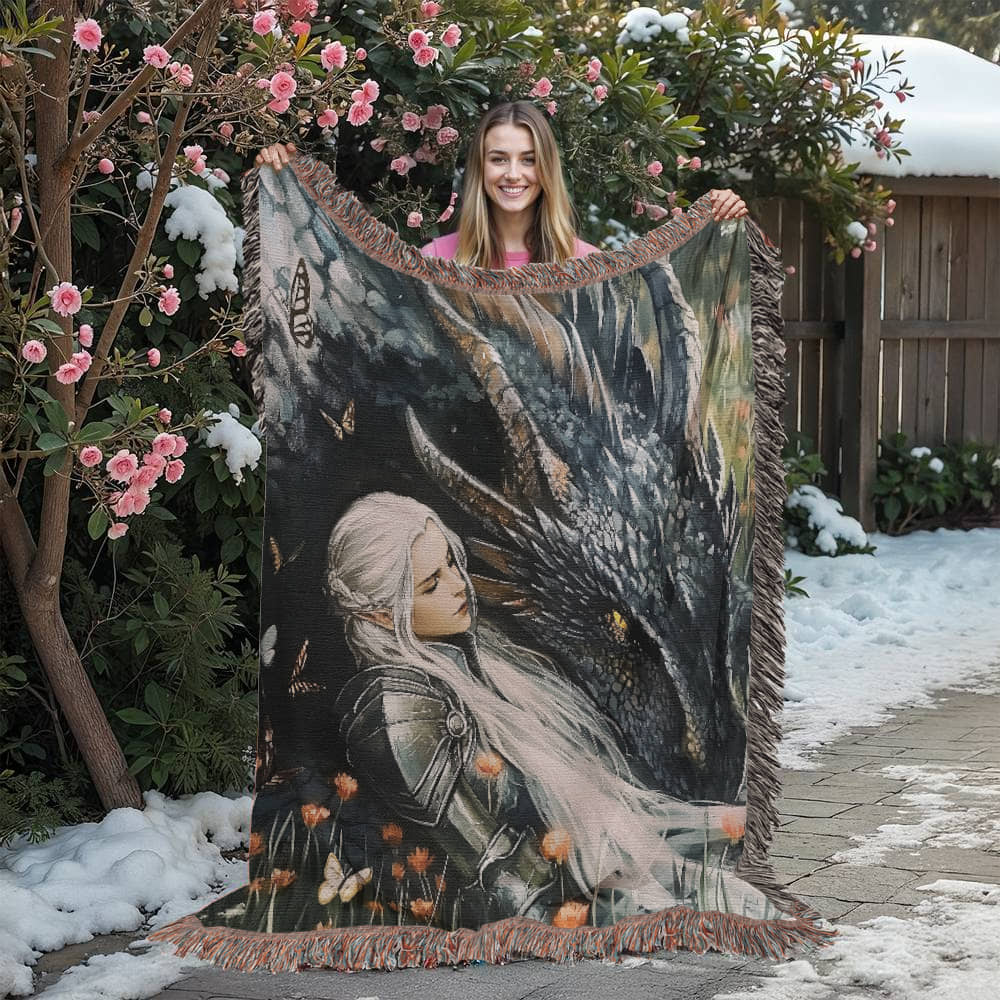 Manon & Abraxos Wildflower Woven Blanket – A Tribute to Loyalty, Strength, and Softness-Offbeat Opulence