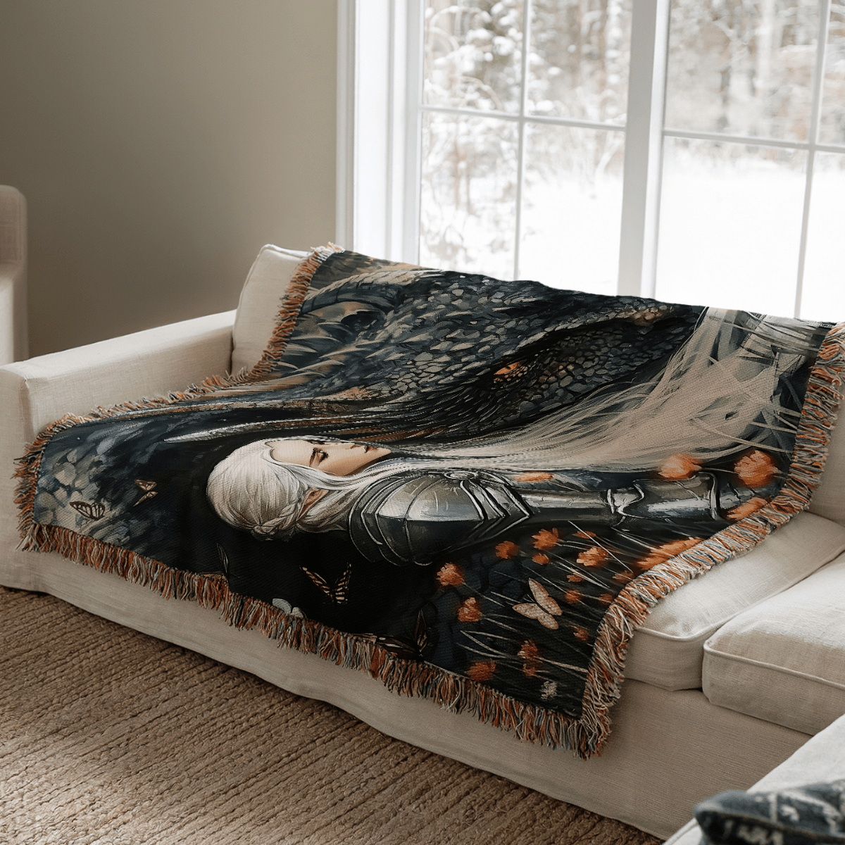 Manon & Abraxos Wildflower Woven Blanket – A Tribute to Loyalty, Strength, and Softness-Offbeat Opulence