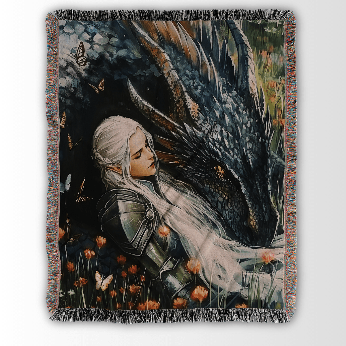 Manon & Abraxos Wildflower Woven Blanket – A Tribute to Loyalty, Strength, and Softness-Offbeat Opulence