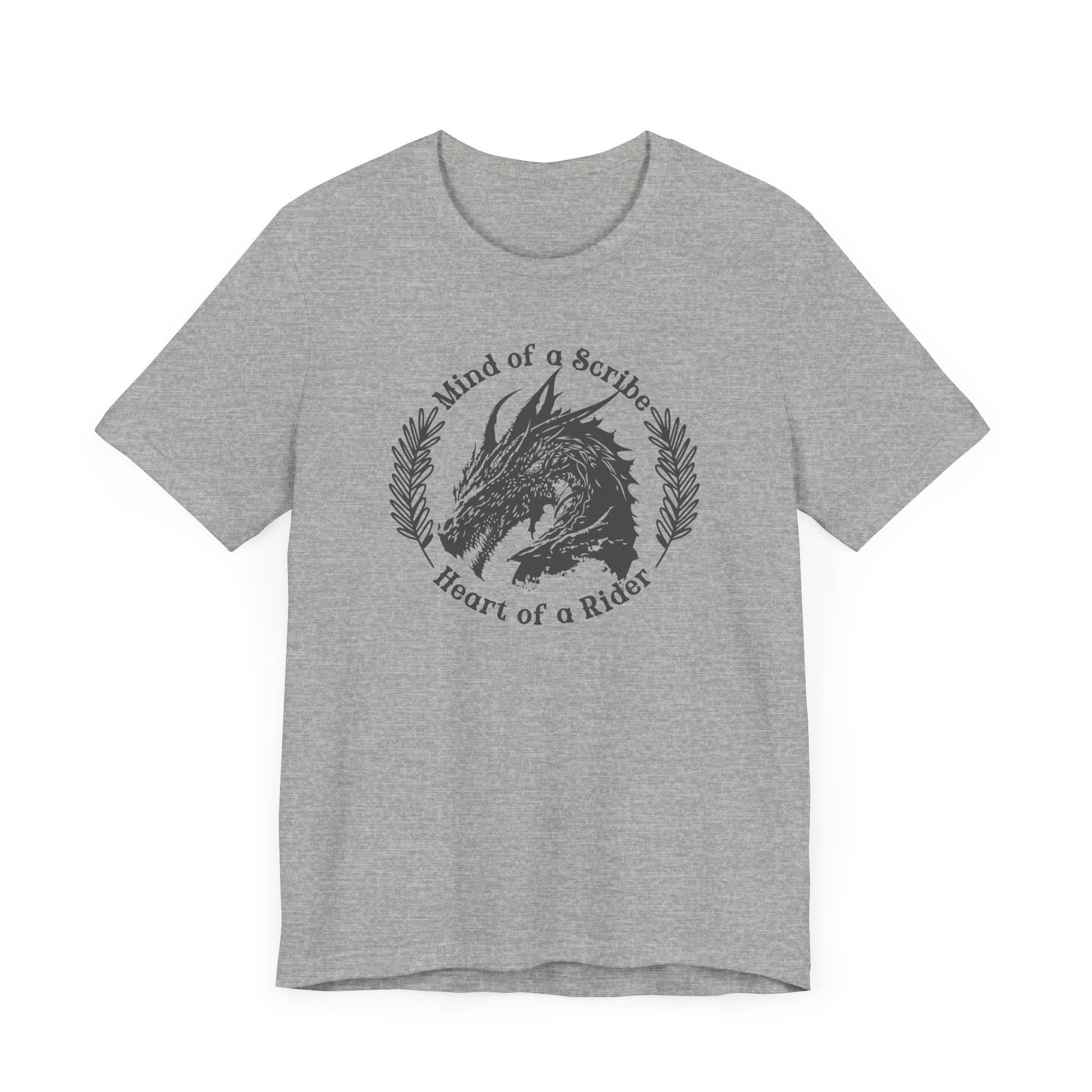 Mind of a Scribe, Heart of a Rider T-Shirt – Fourth Wing Inspired Graphic Tee for Dragon Girls - Offbeat Opulence
