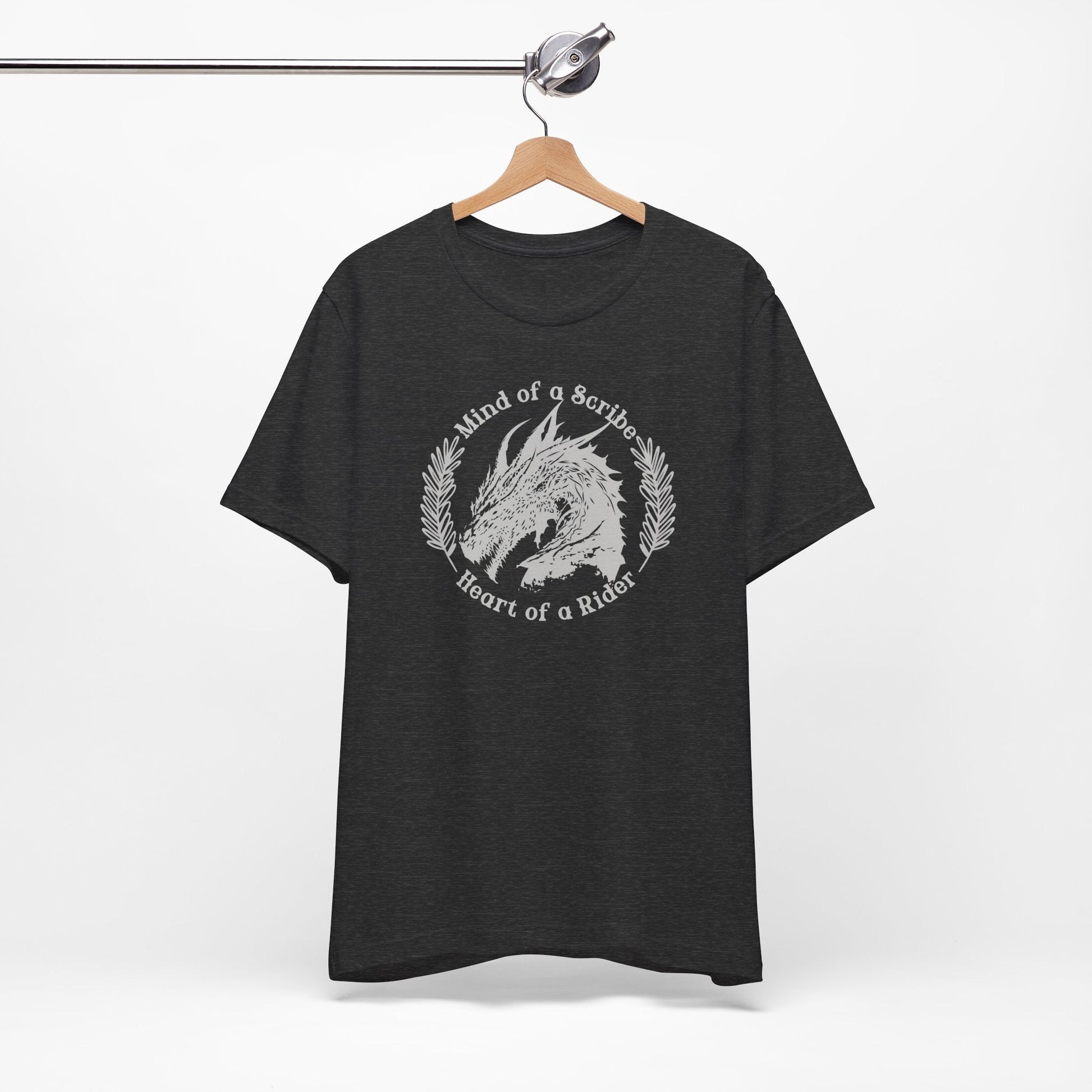 Mind of a Scribe, Heart of a Rider T-Shirt – Fourth Wing Inspired Graphic Tee for Dragon Girls - Offbeat Opulence