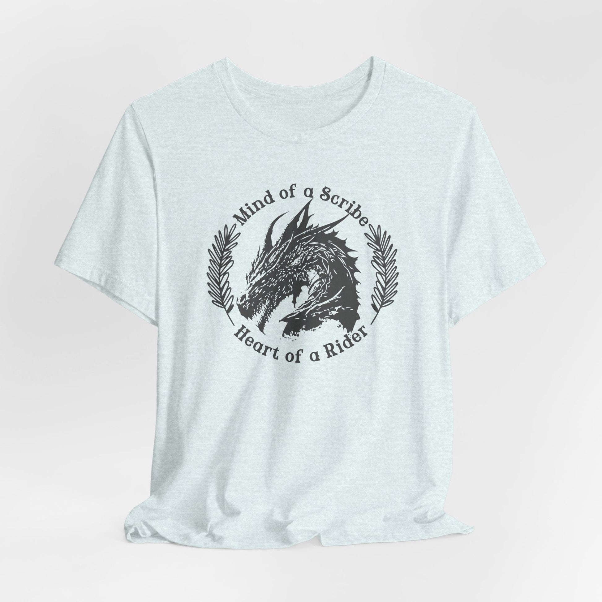 Mind of a Scribe, Heart of a Rider T-Shirt – Fourth Wing Inspired Graphic Tee for Dragon Girls - Offbeat Opulence