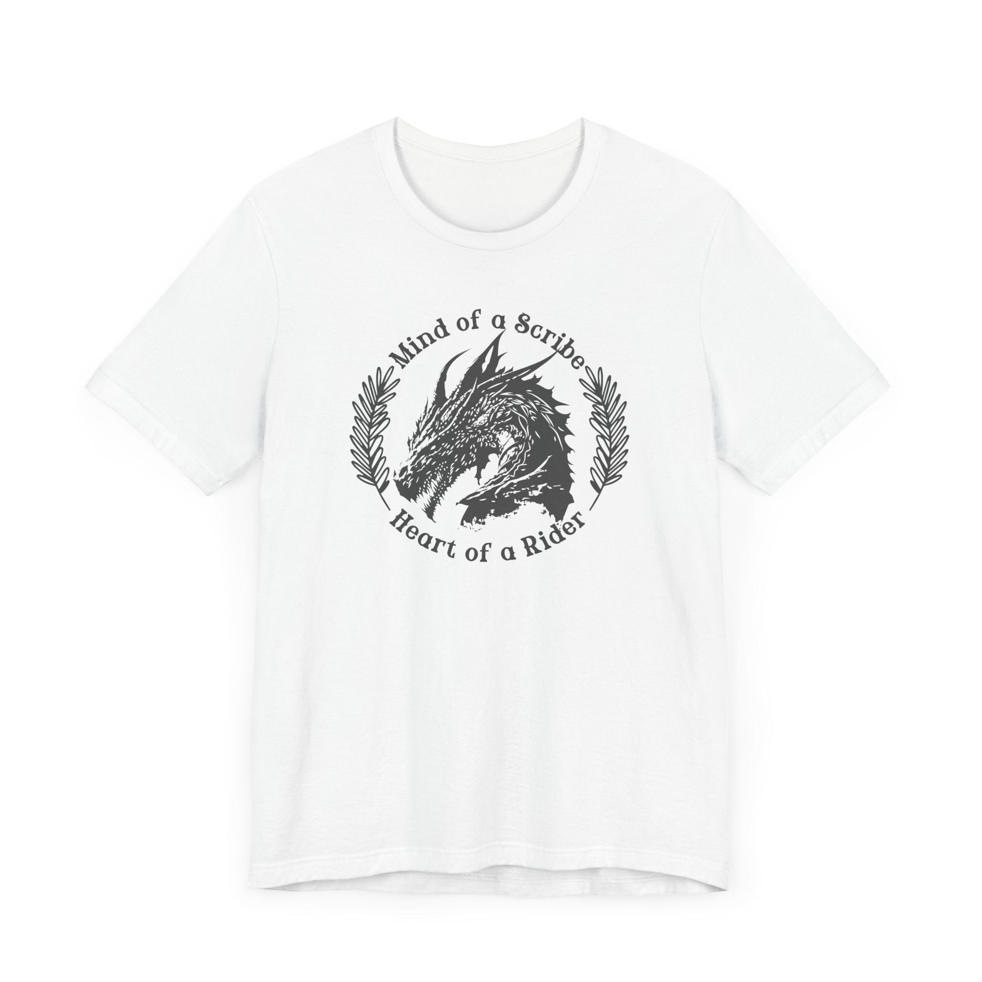 Mind of a Scribe, Heart of a Rider T-Shirt – Fourth Wing Inspired Graphic Tee for Dragon Girls - Offbeat Opulence
