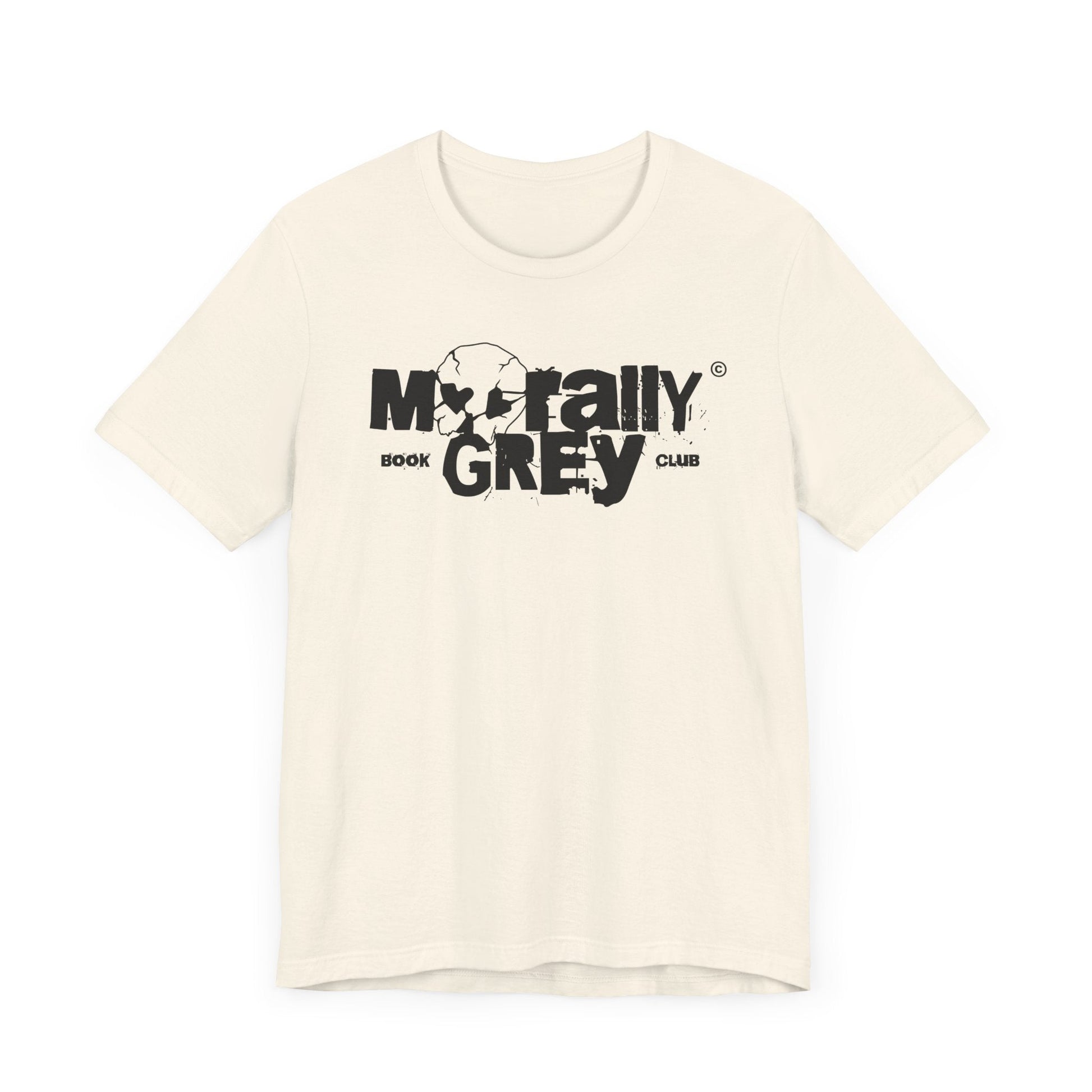 Morally Grey Book Club T-Shirt – Gritty Skull Logo Edition - Offbeat Opulence